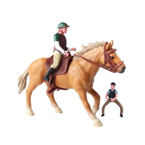 Sharplace Pferd Actionfigur Tiermodell mit Sattel Dekorative Simulation Spielset Wildlife Statue Lernspielzeug für Jungen Mädchen, Gelb von Sharplace