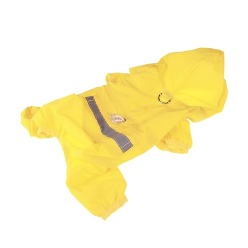 Sharplace Regenmantel für Hunde, Haustier-Regenbekleidung mit Kapuze an den Beinen, wasserdichte Welpen-Regenjacke, Welpen-Regenponcho für kleine und, gelb L von Sharplace