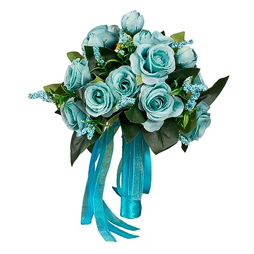 Sharplace Romantische Blumenarrangements für Hochzeitszeremonien und Jubiläen - Handgefertigt mit künstlichen Blumen, Blau von Sharplace