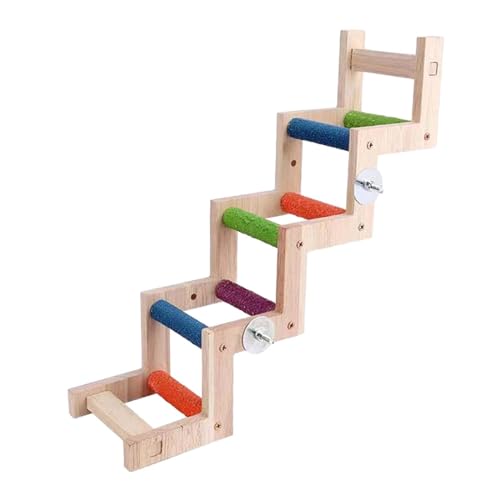 Sharplace Vogel-Kletterbrücke, Papageienleiter, Sitzstange, Haustierleiter aus Holz, Spielzeug zum Schleifen der Pfoten für Sitzplatzaktivitäten, Stil D 42cmx10cm von Sharplace