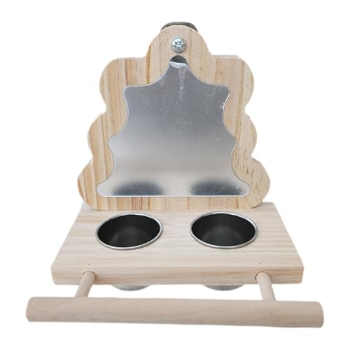 Sharplace Vogelspiegel-Spielzeug mit Sitzstange, Papageien-Spiegel-Futternäpfe für Wellensittiche, Unzertrennliche, Aras, BAUM von Sharplace