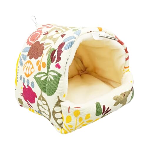 Sharplace Warmes Bett für kleine Haustiere, warmes Winterbett für Hamster, gemütliches Winterbett für Meerschweinchen, Versteck für Meerschweinchen für, Blumen, XL von Sharplace