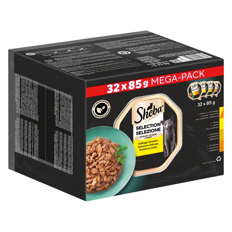 24 + 8 gratis! 32 x 85 g Multipack Sheba Varietäten Schälchen - Selection in Sauce von Sheba