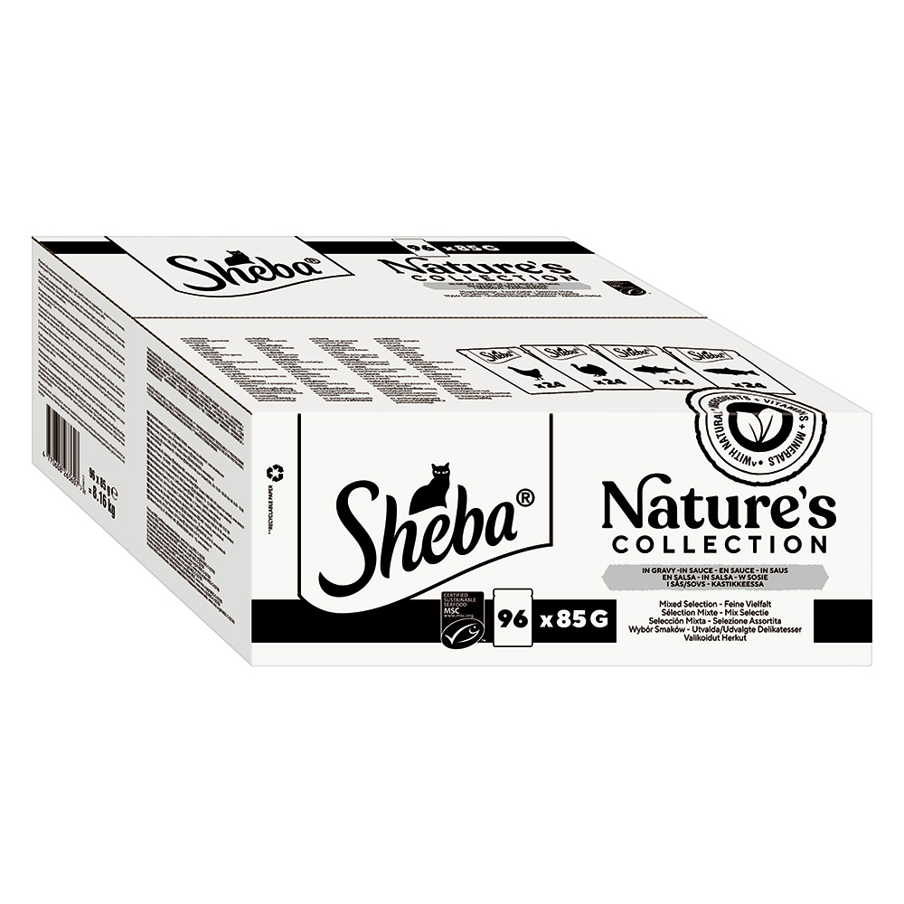 72 + 24 gratis! 96 x 85 g Sheba Nature's Collection in Sauce - Feine Vielfalt von Sheba