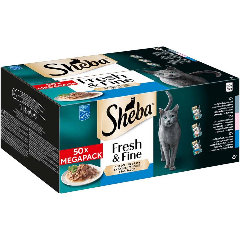 SHEBA® MP Pouch Kabeljau & Lachs in Sauce 50x50g von Sheba