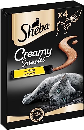 SHEBA Beutel Creamy Snacks für Katzen mit Huhn cremiger Snack in Portionsbeuteln 11 x 4 x 12g von Sheba