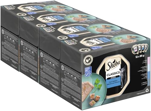 SHEBA Classics Multipack Schale Fisch Variation in Pastete MSC 4x12x85g von Sheba