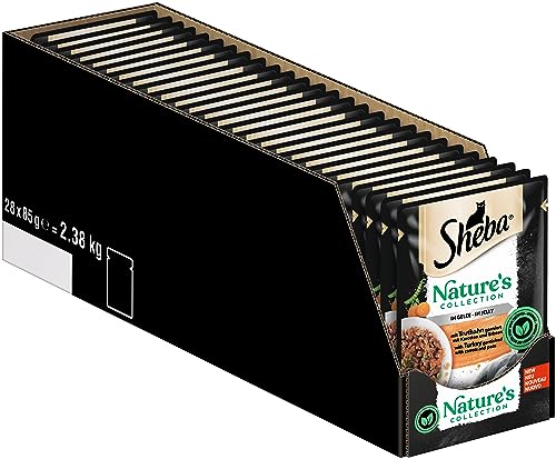 SHEBA Nature's Collection in Gelee - Hochwertiges Katzennassfutter mit Truthahn im Portionsbeutel - 28 x 85g von Sheba