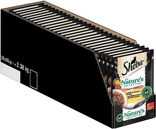 SHEBA Nature's Collection in Sauce - Hochwertiges Katzennassfutter mit Huhn im Portionsbeutel - 28 x 85g von Sheba