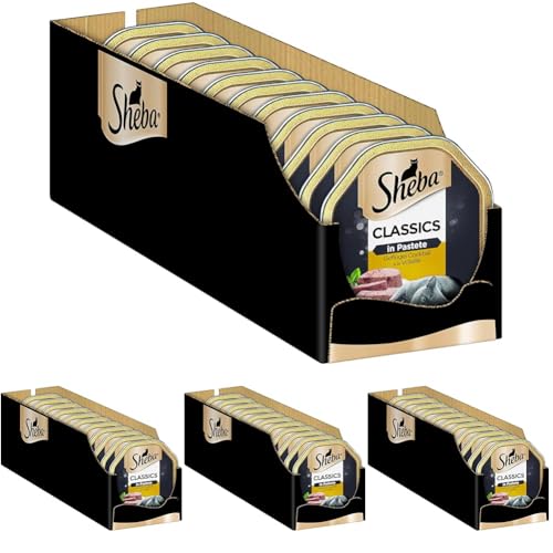 SHEBA Schale Nassfutter für Katzen Classics in Pastete mit Geflügel Cocktail 2 x 11 x 85g (Packung mit 4) von Sheba