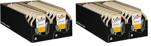 SHEBA Schale Nassfutter für Katzen Sauce Collection mit Pute in Heller Sauce 2 x 11 x 85g (Packung mit 2) von Sheba