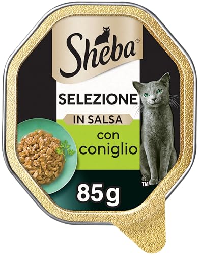 Sheba Auswahl in Sauce, komplettes Nassfutter für Erwachsene Katzen, Geschmack Kaninchen, 22 Schalen à 85 g von Sheba