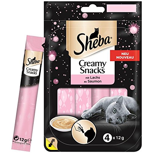 Sheba Creamy Snacks mit Lachs 20x 4x12g Katzenfutter von Sheba