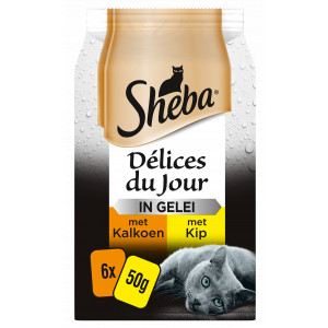 Sheba Délices du Jour mit Huhn/Pute in Gelee Katzen-Nassfutter (Beutel 50 g) 12 x 50 g von Sheba