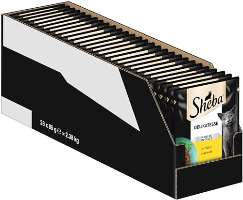 Sheba Delikatesse Katzen Nassfutter im Portionsbeutel mit Huhn in Gelee 28x85g von Sheba