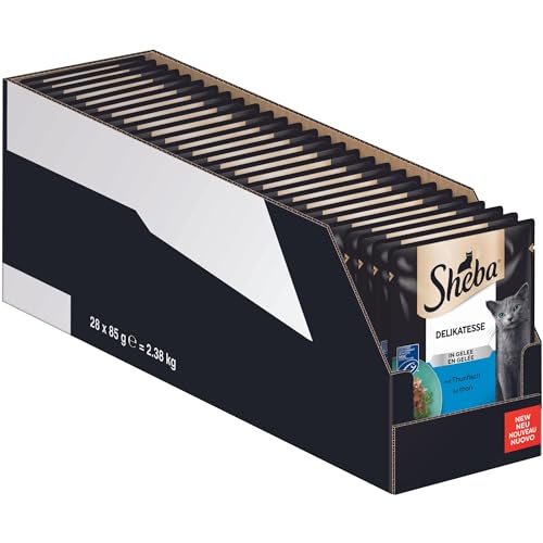 Sheba Delikatesse Katzen Nassfutter im Portionsbeutel mit Thunfisch (MSC) in Gelee 28x85g von Sheba