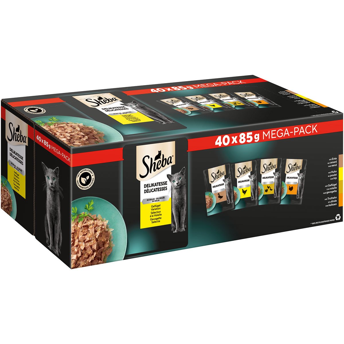 Sheba Delikatessen in Gelee Geflügel Variation Multipack 40x85g von Sheba