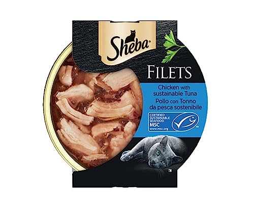 Sheba Filets Nassfutter für Katzen mit Huhn und Thunfisch, 32 Schalen zu je 60 g, insgesamt 1920 g von Sheba