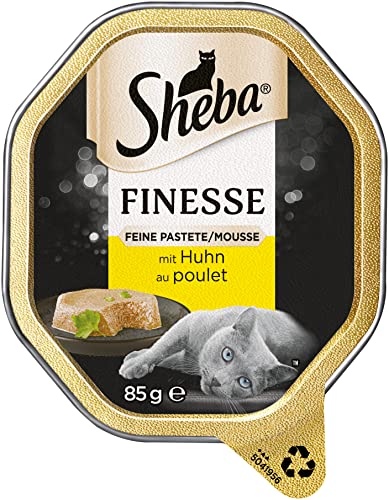 SHEBA Schale Nassfutter für Katzen Finesse Feine Pastete mit Huhn 22 x 85g von Sheba