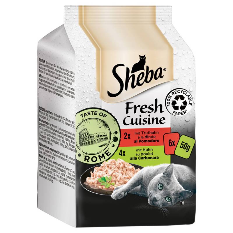 Sheba Fresh Cuisine Taste of Rome 6 x 50 g - Truthahn, Huhn & Geflügel in Sauce von Sheba