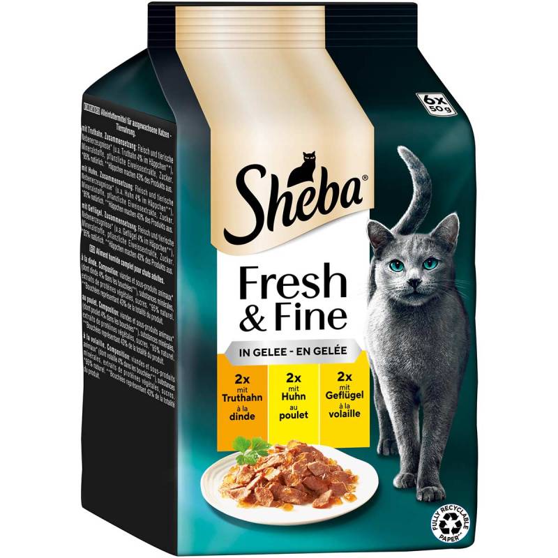 Sheba Fresh & Fine Gelee Truthahn, Huhn & Geflügel 36x50 g von Sheba