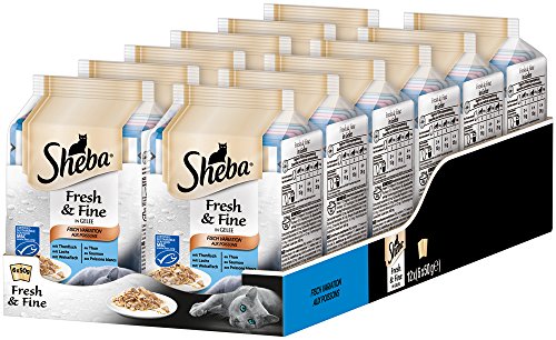 Sheba Fresh & Fine – Nassfutter für Katzen – Im extra kleinen Portionsbeutel - für mehr Variation und Frische, 72 x 50g von Sheba