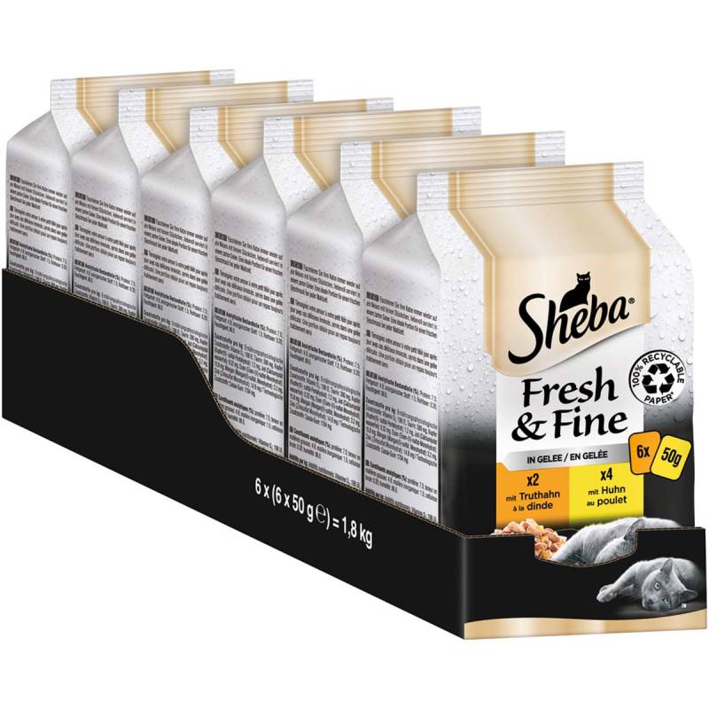 Sheba Fresh & Fine in Gelee mit Truhahn & Huhn 6x50g von Sheba