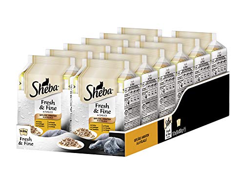 Sheba Fresh & Fine in Sauce – Hochwertiges Katzen Nassfutter – Geflügel Variation – Für die tägliche Abwechslung im extra kleinen Portionsbeutel – 72 x 50g von Sheba