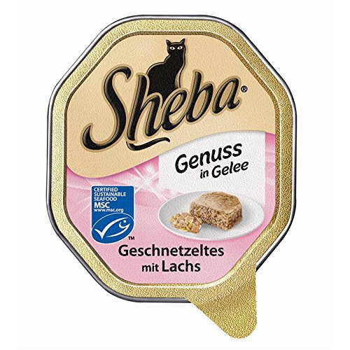 Sheba Gelee Geschnetzeltes m Lachs 22 x 85g Katzenfutter von Sheba