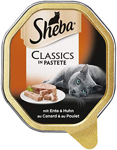 Sheba Katzenfutter Nassfutter Classics in Pastete mit Ente & Huhn, 1 x 85g Schale von Sheba