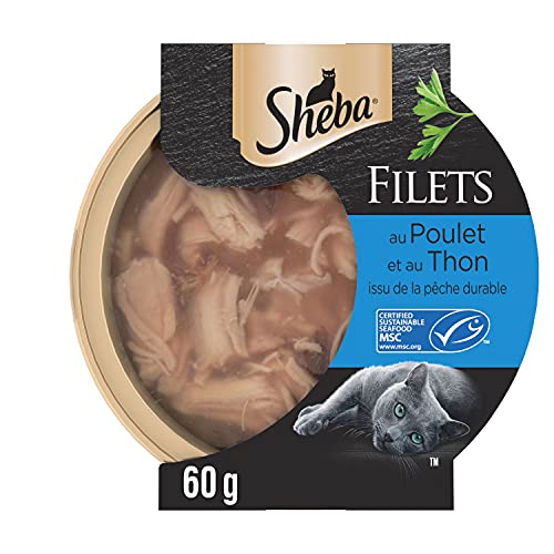 Sheba Les Domes de Sheba, 32 x 60 g Filets mit Huhn und Thunfisch, MSC von Sheba