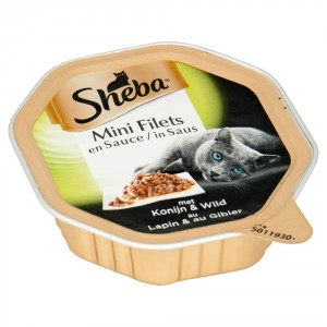 Sheba Mini Filets mit Kaninchen und Wild in Sauce Katzen-Nassfutter (Schale 85 g) Per 22 (22 x 85 g) von Sheba