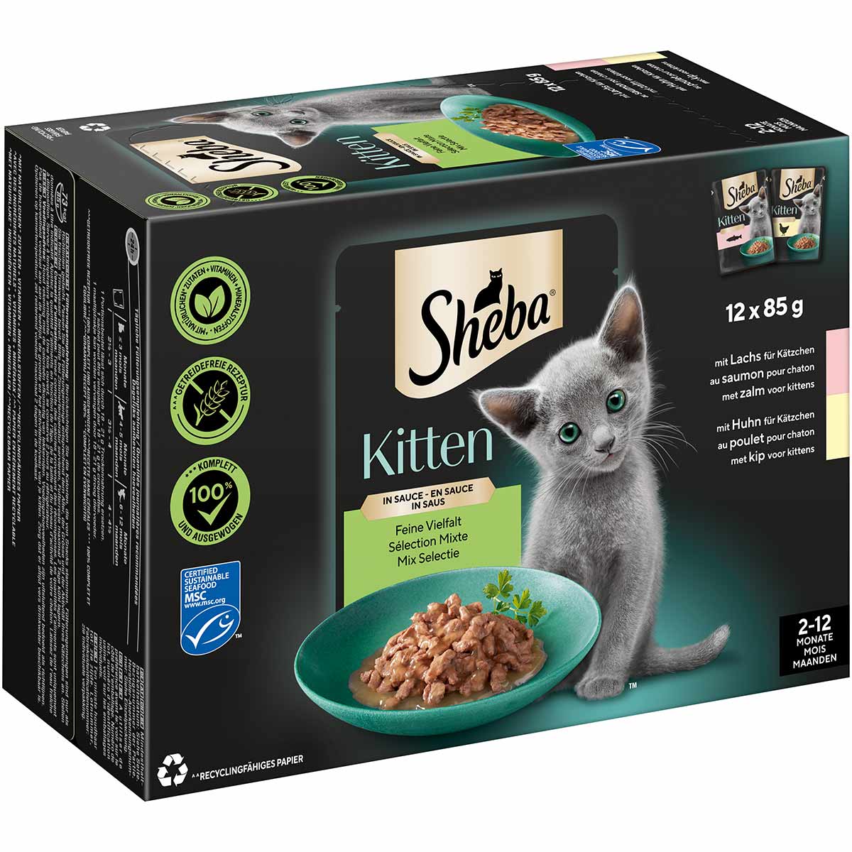 Sheba Multipack Kitten in Sauce Feine Vielfalt 12x85g von Sheba