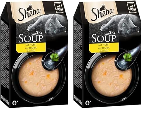 Sheba Multipack Soup - Katzennassfutter im Portionsbeutel - Huhn - 40 x 40g (Packung mit 2) von Sheba