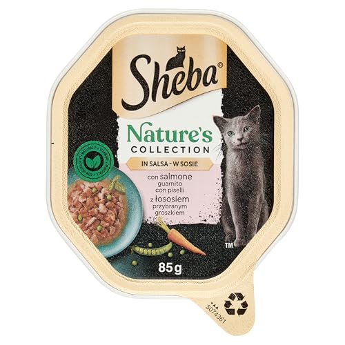 Sheba Nature's Collection in Sauce, Katzenfutter mit Lachs und Erbsen, 85 g, 22 Schalen von Sheba