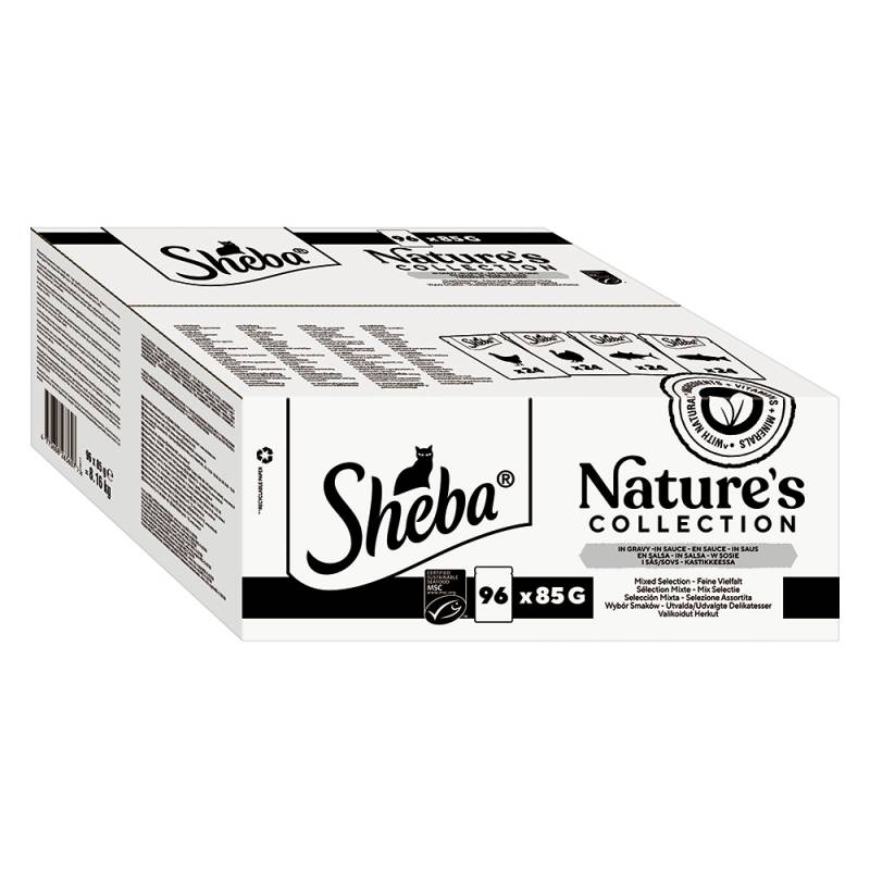 Sheba Nature's Collection in Sauce 96 x 85 g - Feine Vielfalt (Huhn, Truthahn, Thunfisch, Lachs) von Sheba