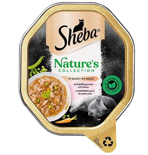 Sheba Nature's Collection in Sauce - Feinstes Katzennassfutter in der Schale mit Lachs und grünen Erbsen - 22 x 85g von Sheba