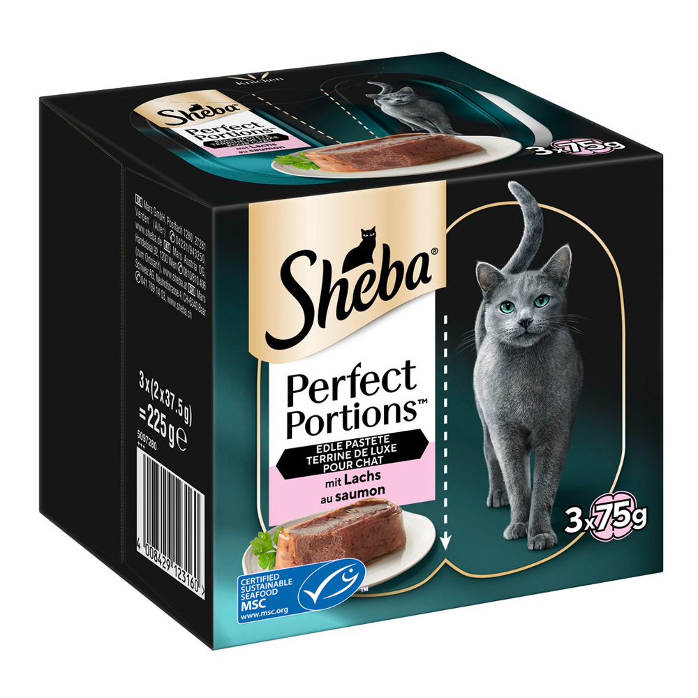 Sheba Perfect Portions 48 x 37,5 g Katzenfutter - Pastete mit Lachs von Sheba