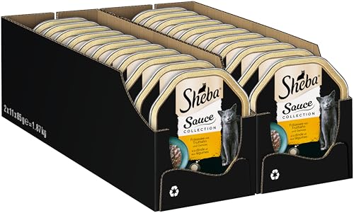 SHEBA Schale Nassfutter für Katzen Sauce Collection Frikassee mit Truthahn und Gemüse 2 x 11 x 85g von Sheba