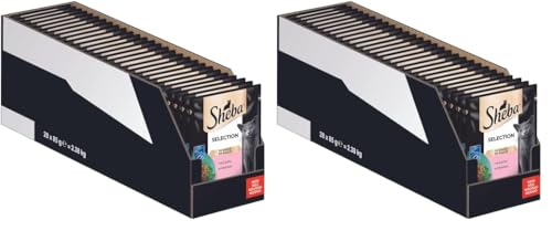 Sheba Sauce Collection Katzen Nassfutter im Portionsbeutel mit Lachs (MSC) 28x85g (Packung mit 2) von Sheba