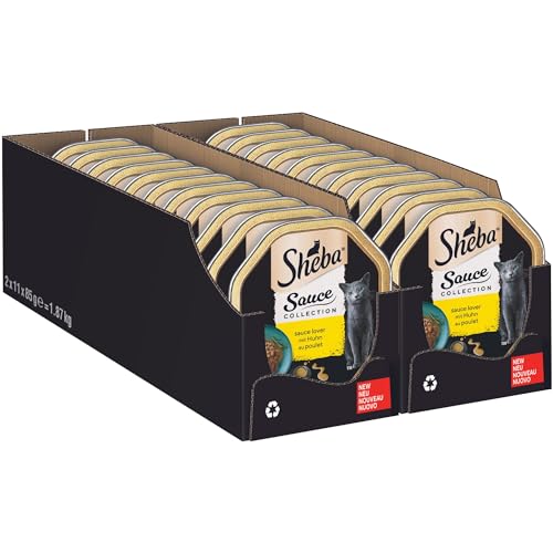 Sheba Sauce Collection Sauce Lover Katzen Nassfutter in Schale mit Huhn 2x11x85g von Sheba