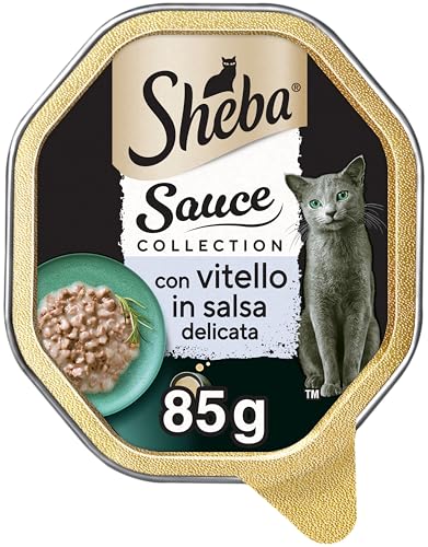 Sheba Sauce Collection in Sauce, Katzenfutter mit Kalb in zarter Sauce, 85 g – 22 Schalen von Sheba