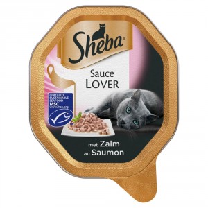 Sheba Sauce Lover mit Lachs Katzen-Nassfutter (Schale 85 g) Per 22 (22 x 85 g) von Sheba