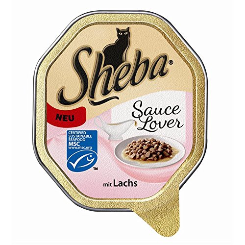 Sheba Schale Sauce Lover mit Lachs 22 x 85g Katzenfutter von Sheba