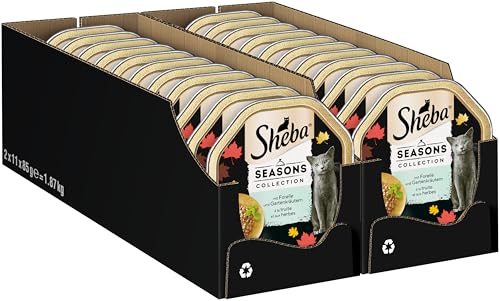 SHEBA Schale Nassfutter für Katzen Seasons Collection saisonale Vielfalt 2 x 11 x 85g von Sheba