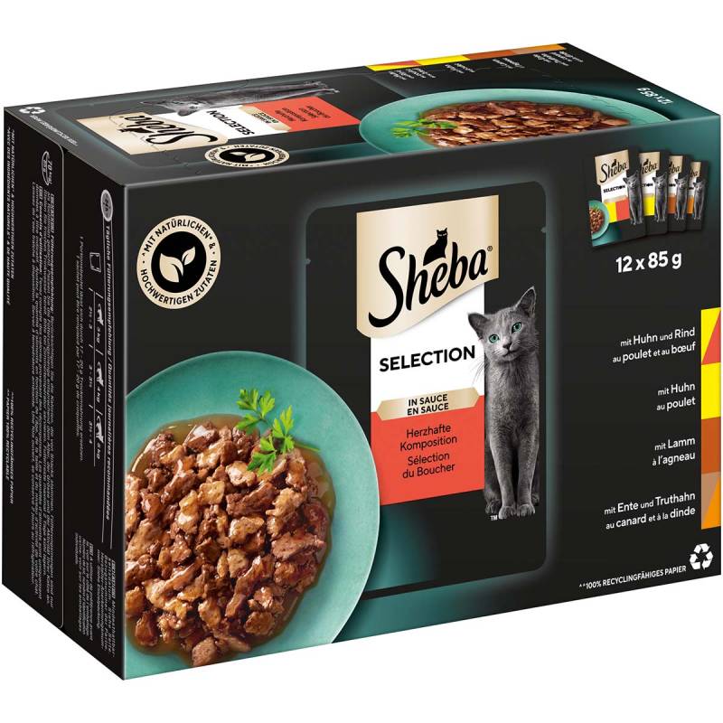 Sheba Selection in Sauce Herzhafte Komposition Multipack 12x85g von Sheba