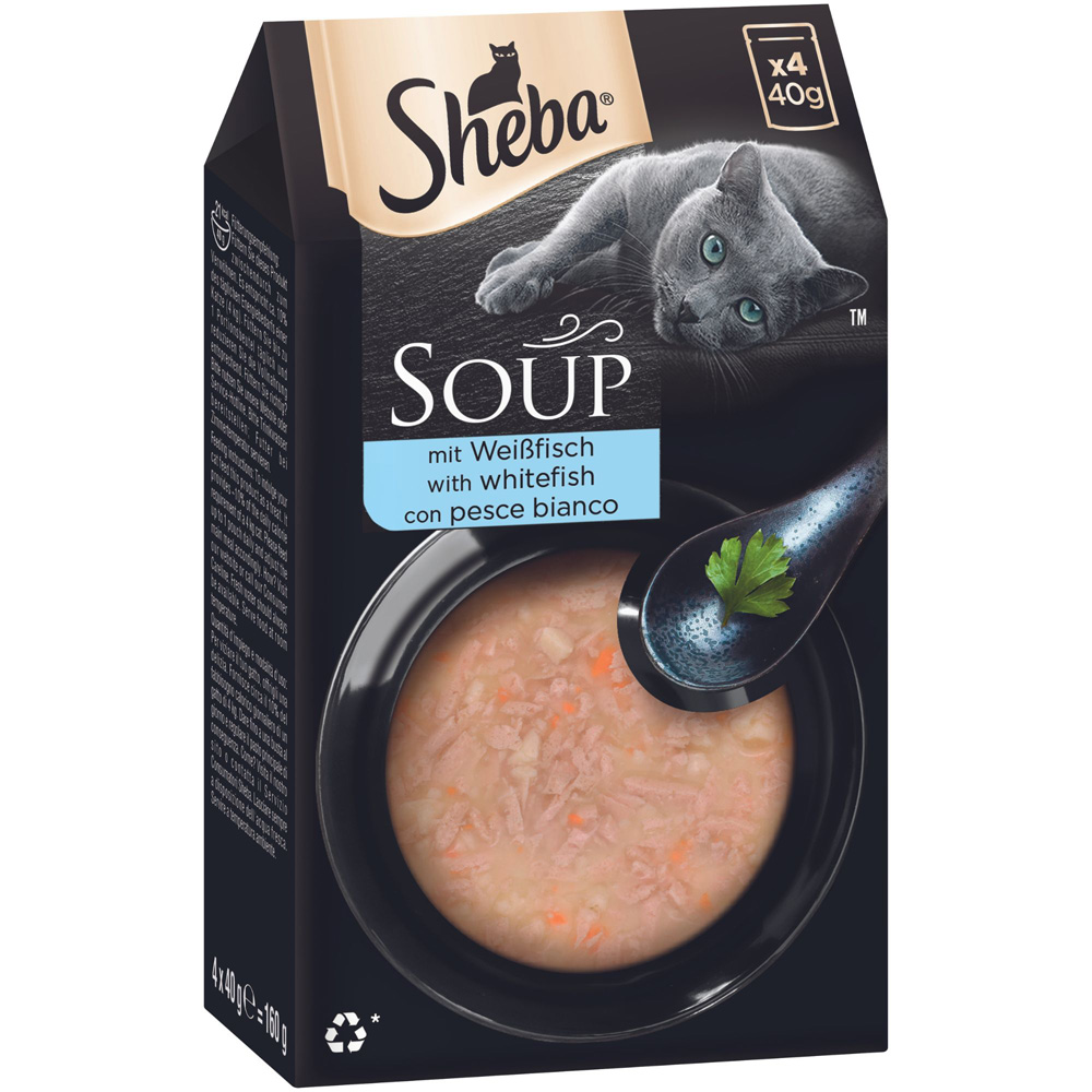 Sparpaket 40 x 40 g Multipack Sheba Classic Soup Frischebeutel - mit Weißfisch von Sheba