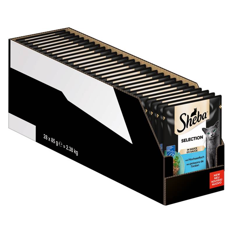 Sparpaket Megapack Sheba Varietäten Frischebeutel 56 x 85 g - Selection in Sauce mit Hochseefisch von Sheba