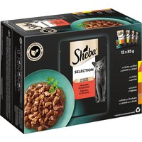 Sparpaket Sheba Varietäten Frischebeutel 48 x 85 g - Selection in Sauce Herzhafte Komposition von Sheba