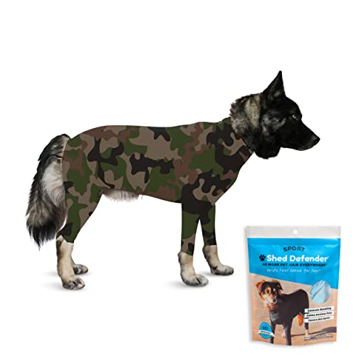 Shed Defender SportHundeEinteiler – Seen on Shark Tank, SheddingBody für Hunde, enthält Hundehaar, beruhigendes Angsthemd, chirurgischer Genesungsanzug, HotSpotAllergieSchutz, von Tierärzten von Shed Defender